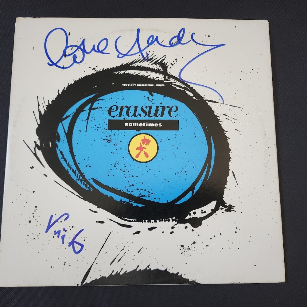Vintage 80's Erasure signed 12 inch vinyl record Depeche mode Yaz OMD new order